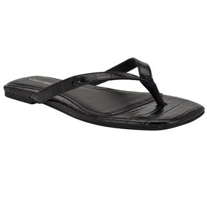 Calvin Klein Women's Stelea Flat Thong Sandals- Size 8- Black